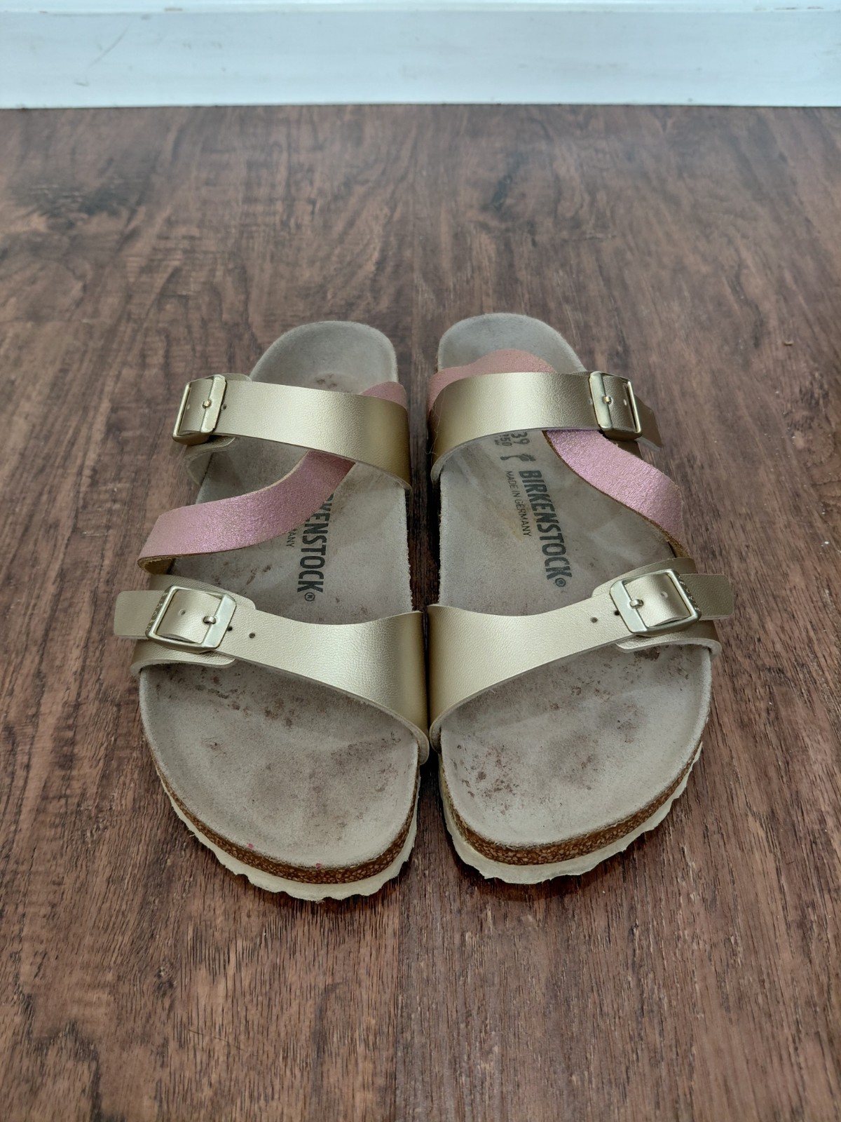 Birkenstock Salina 2 Toned Gold /Rose Sandals Women Size 39EU 8US Narrow