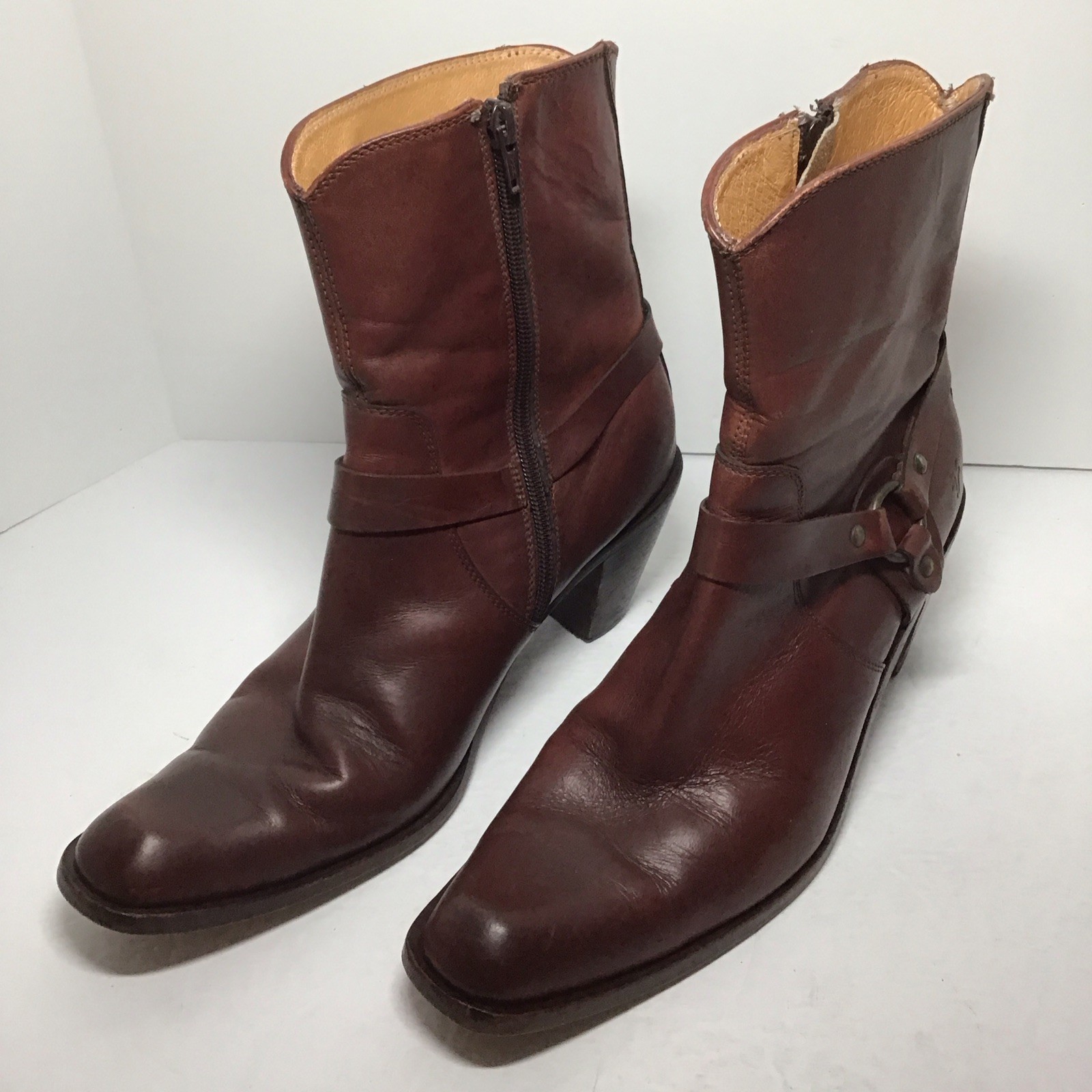 Frye “Romy Ring” Short Harness Boots In Brown Sz 10B 9”inch 27960 10B F901 F4
