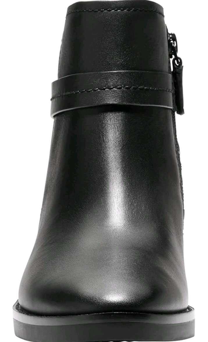 Cole Haan Rosalyn Women’s 6.5 Madeira Black Ankle Strap Boots Waterproof Zip