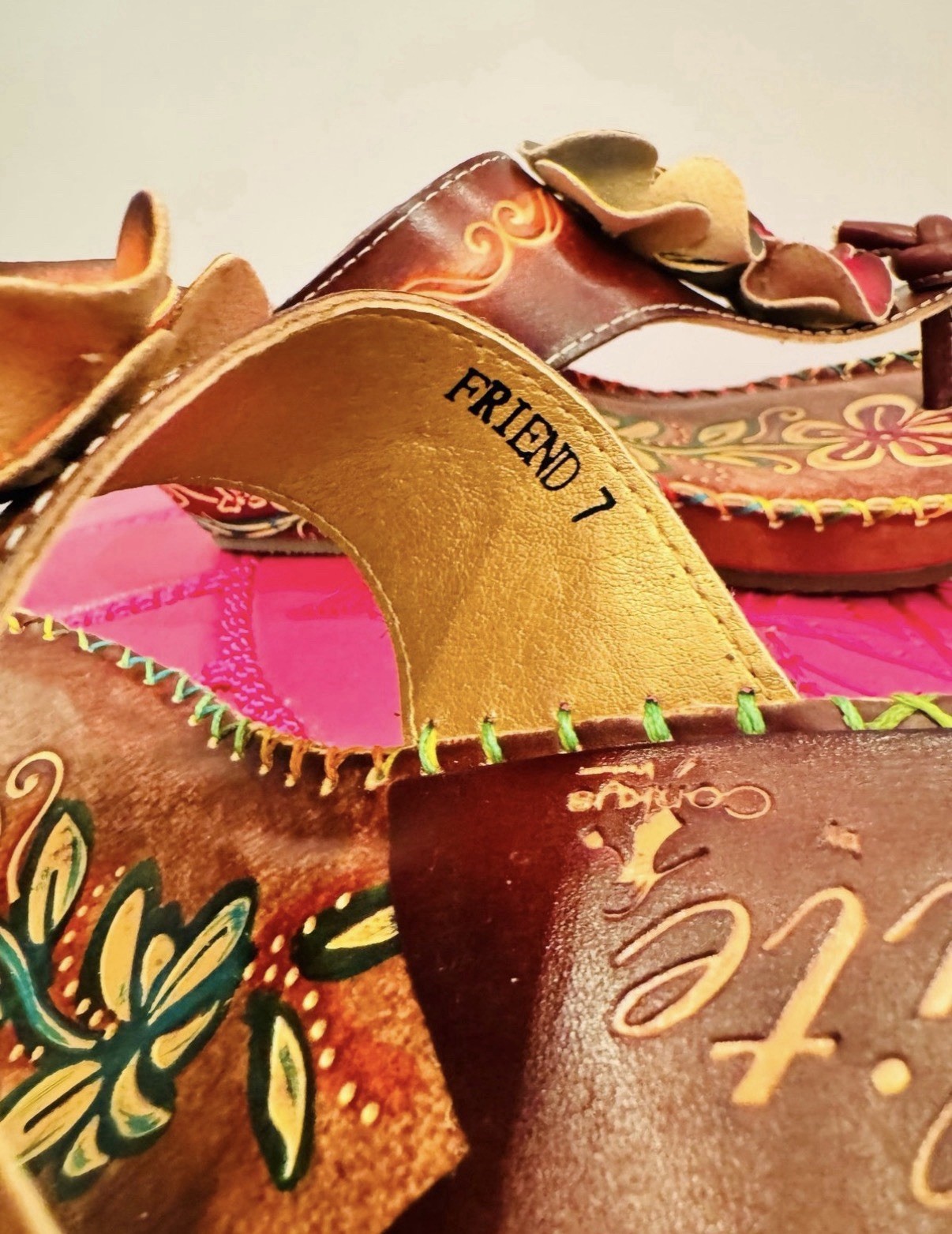 Elite By Corkys Size 7 Women’s Leather Flower Sandals. NWOB