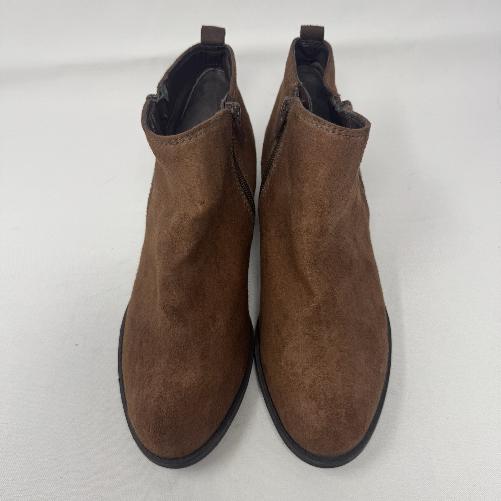 CARLOS by Carlos Santana Brie Brown Zip Ankle Boots Womens Size 8M