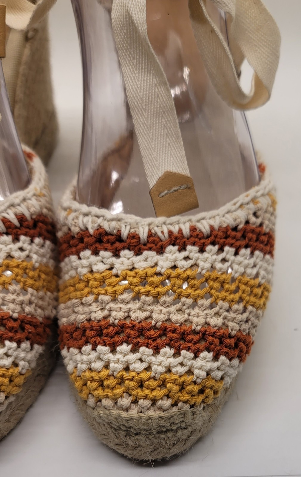 Castaner Carina Espadrille Wedge Sandals Ankle Wrap Tie 40 US Size 9