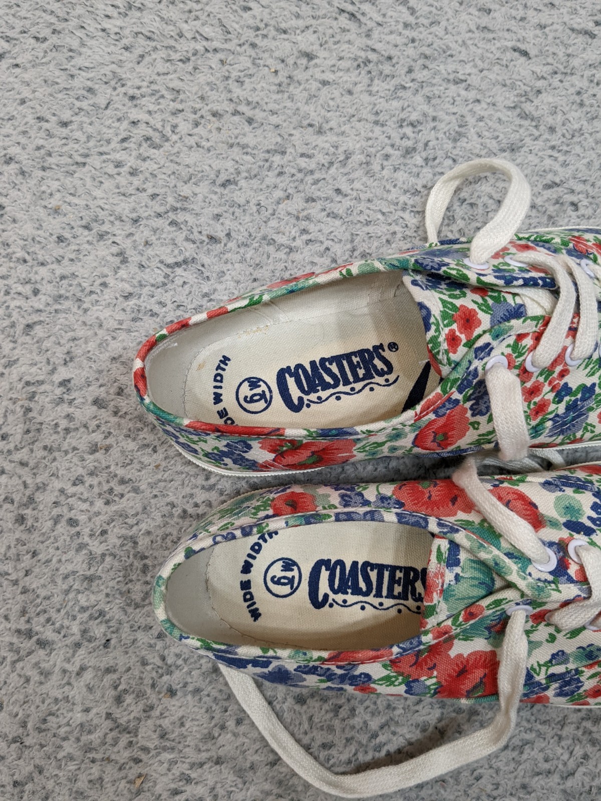 Vtg 90s Coasters Floral Canvas Sneakers Womens Size 6 Cottagecore Lace Up NIB