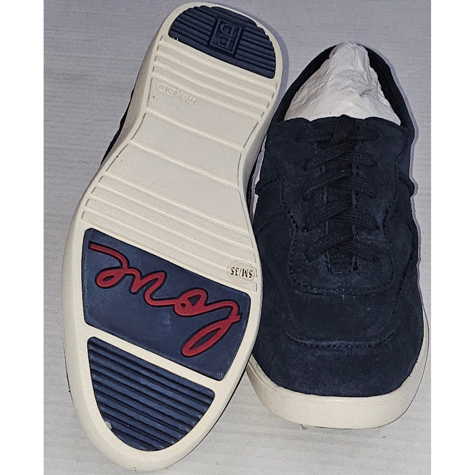 ED Ellen DeGeneres Akemi Navy Blue Bucato Suede Sneakers Womens Size 5M ED-AKEMI