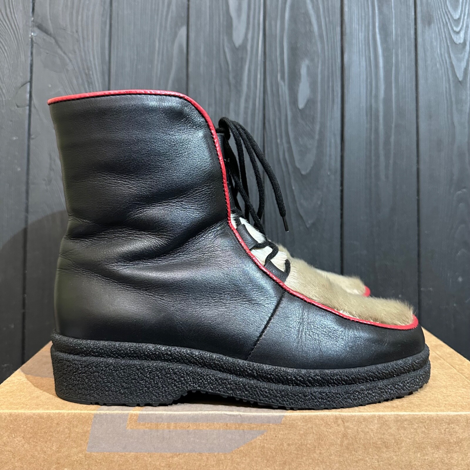 KANDAHAR VINTAGE Swiss Handmade Women’s Fur Boots size 3.5/ 22.5 cm