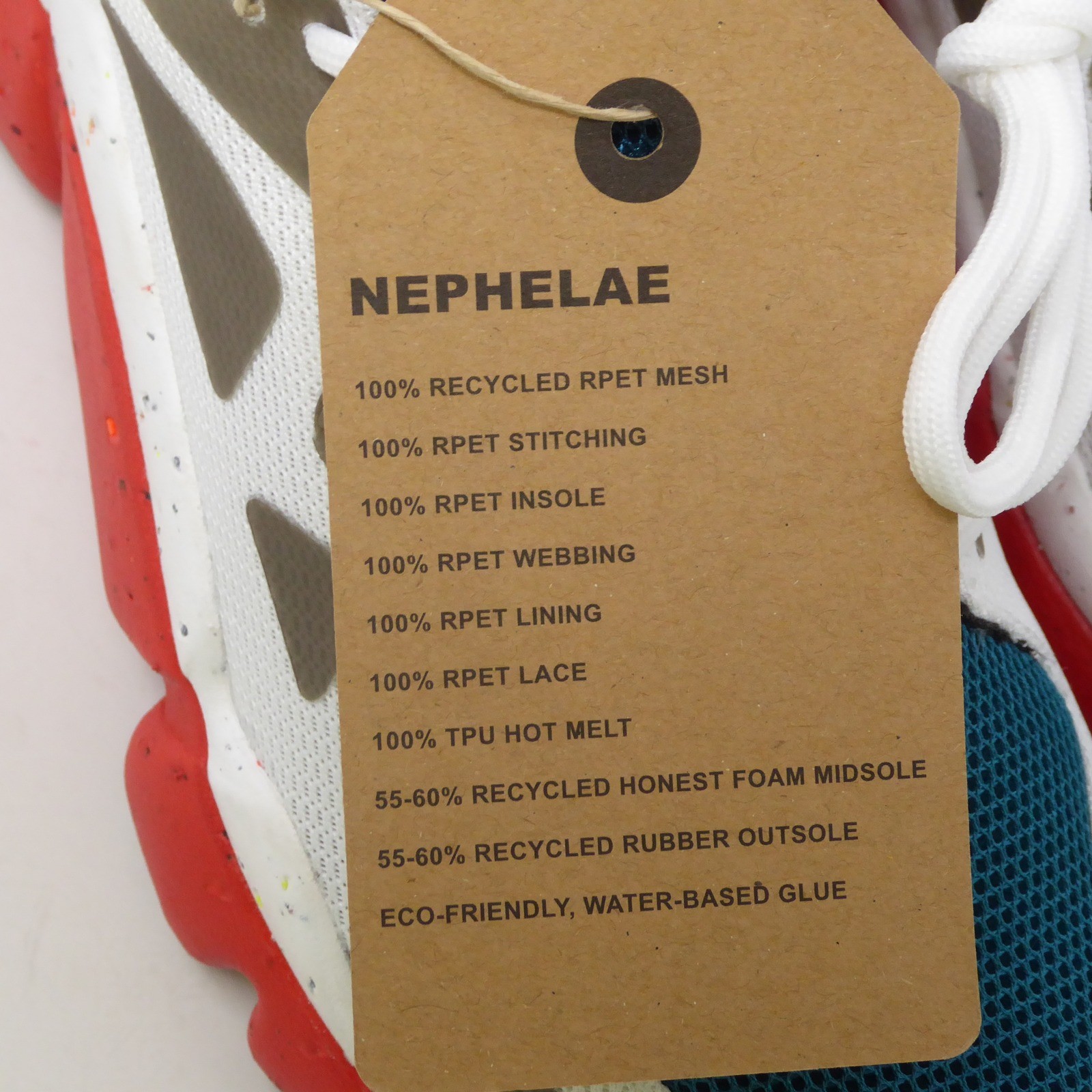 Holo Womens Nephelae Running Shoes White Teal Red Recycled Mesh HW511016 Size 7