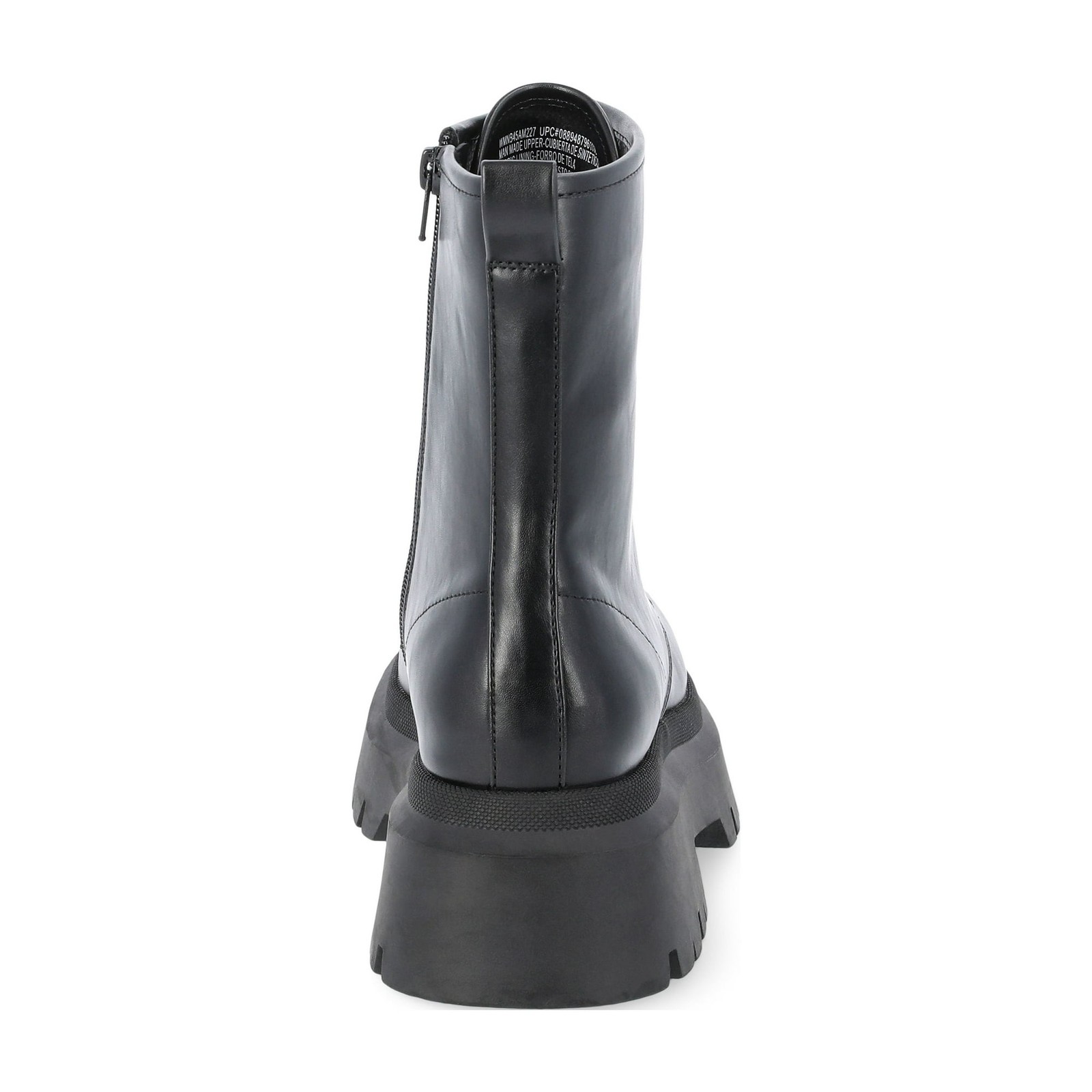No Boundaries Women’s Black Lace-Up Memory Foam Lug Sole Combat Boots: 6-7