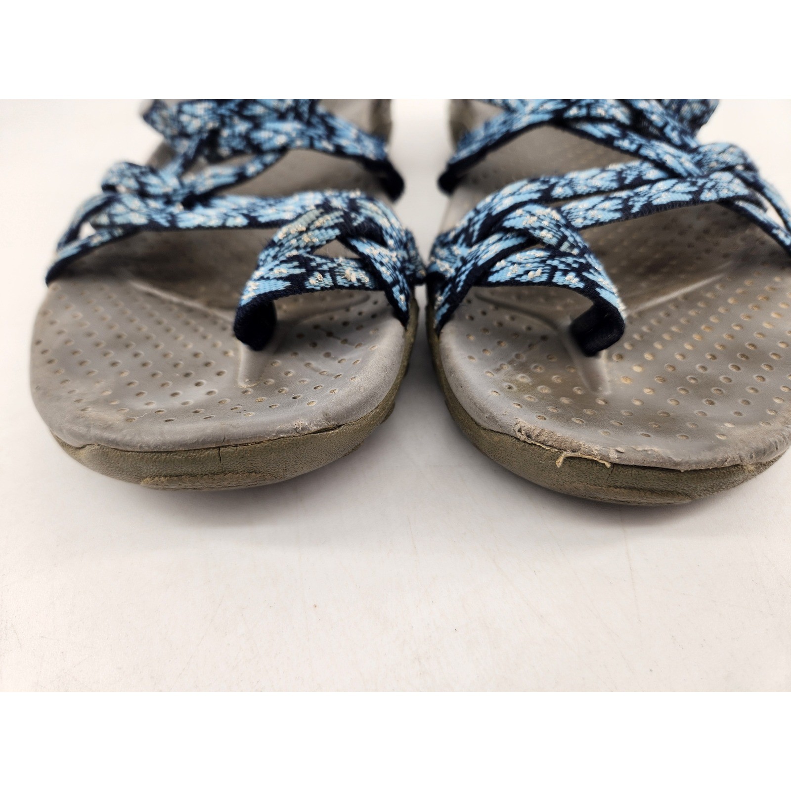 Skechers Reggae Positive Space Strappy Athletic Sandals Womens 9 Blue Buckle
