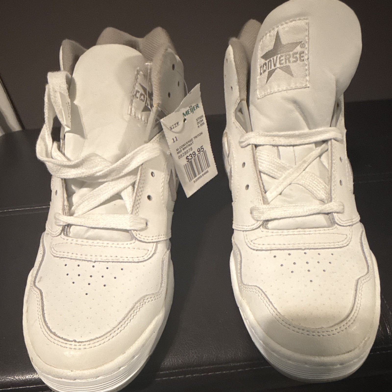 Converse Triton Mids Men’s White High Top Lace-Up Solid Sneakers Athletic Casual