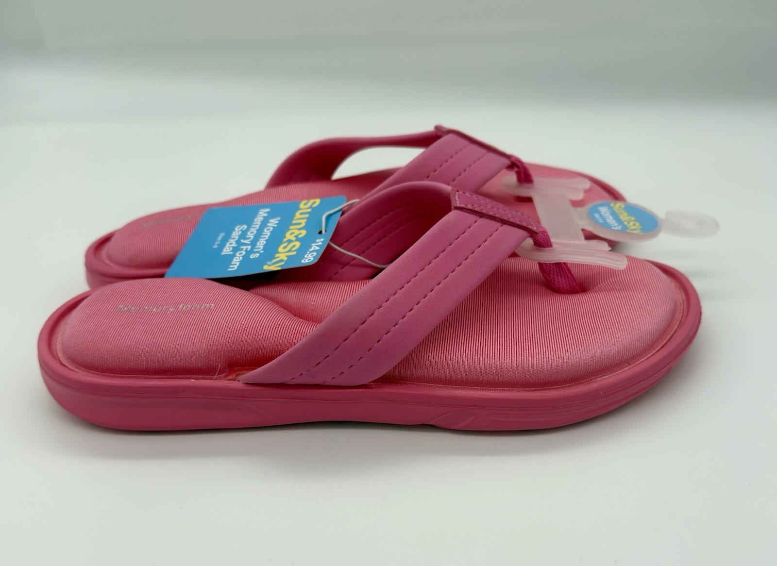 Sun & Sky Memory Foam Slide Sandals Flip Flops Women Pink Navy Blue Pick Size