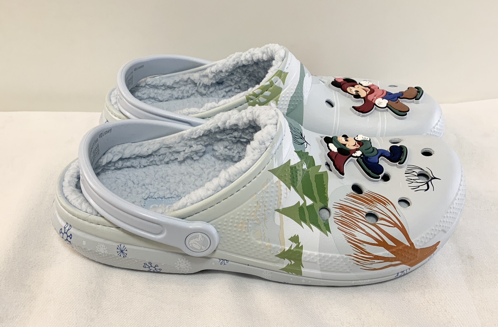 NWT Disney Christmas Crocs Lined Slip On Minnie Mickey Mouse M 10 W 12 Holiday