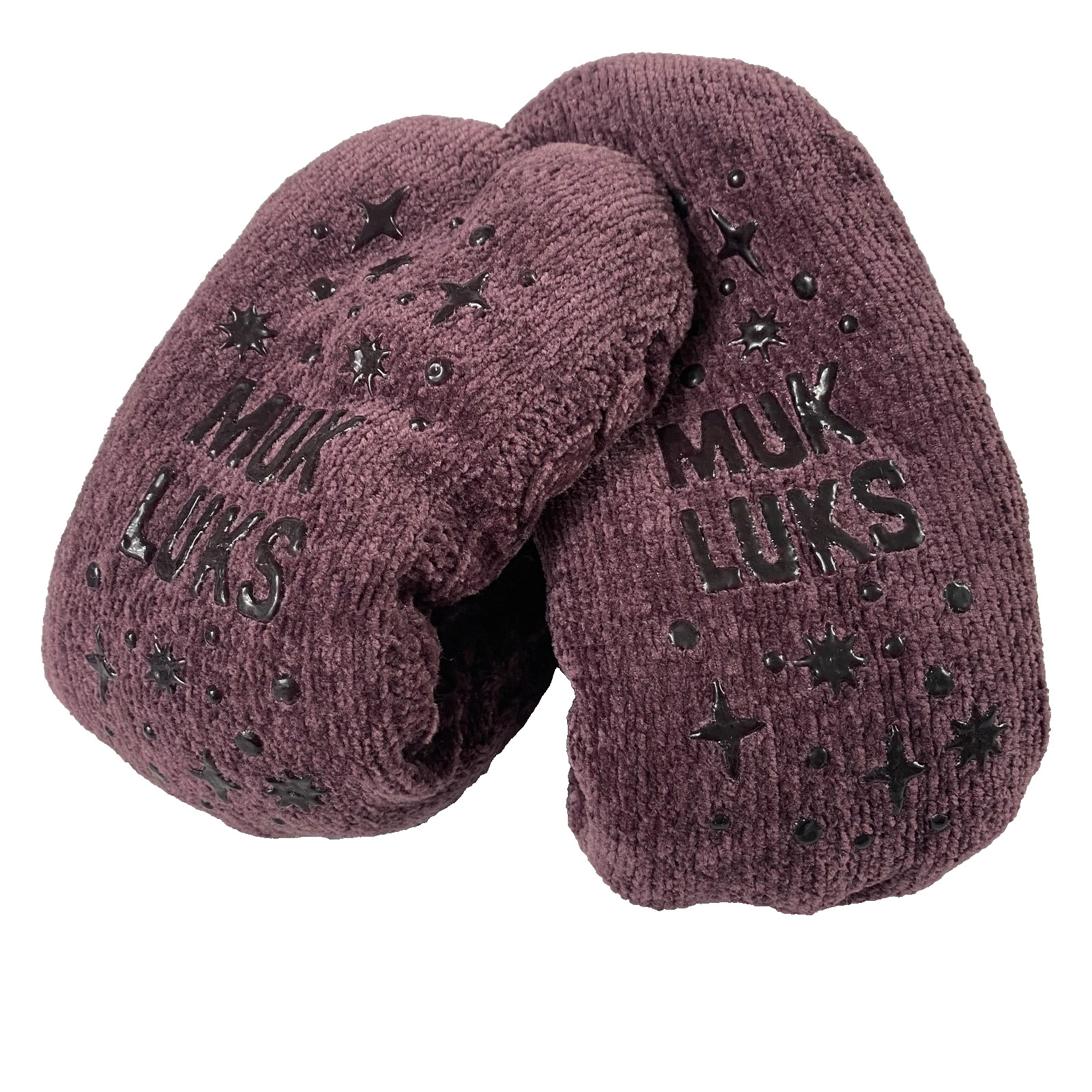Muk Luks Slipper Socks Womens Large Chenille Knit Non Slip House Shoes Cozy