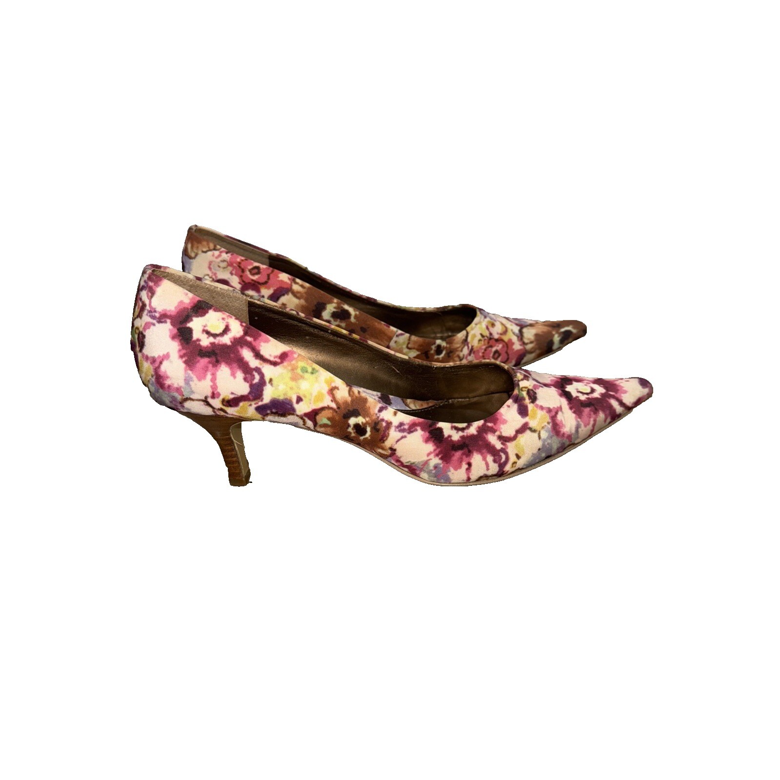 Bandolino Women’s Floral Kitten Heel Pump 9.5 Whimsical Office Workwear Summer