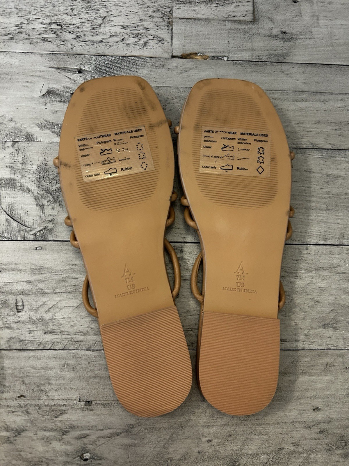 Maeve Women’s 7 Leather strappy sandals Flats Anthropologie