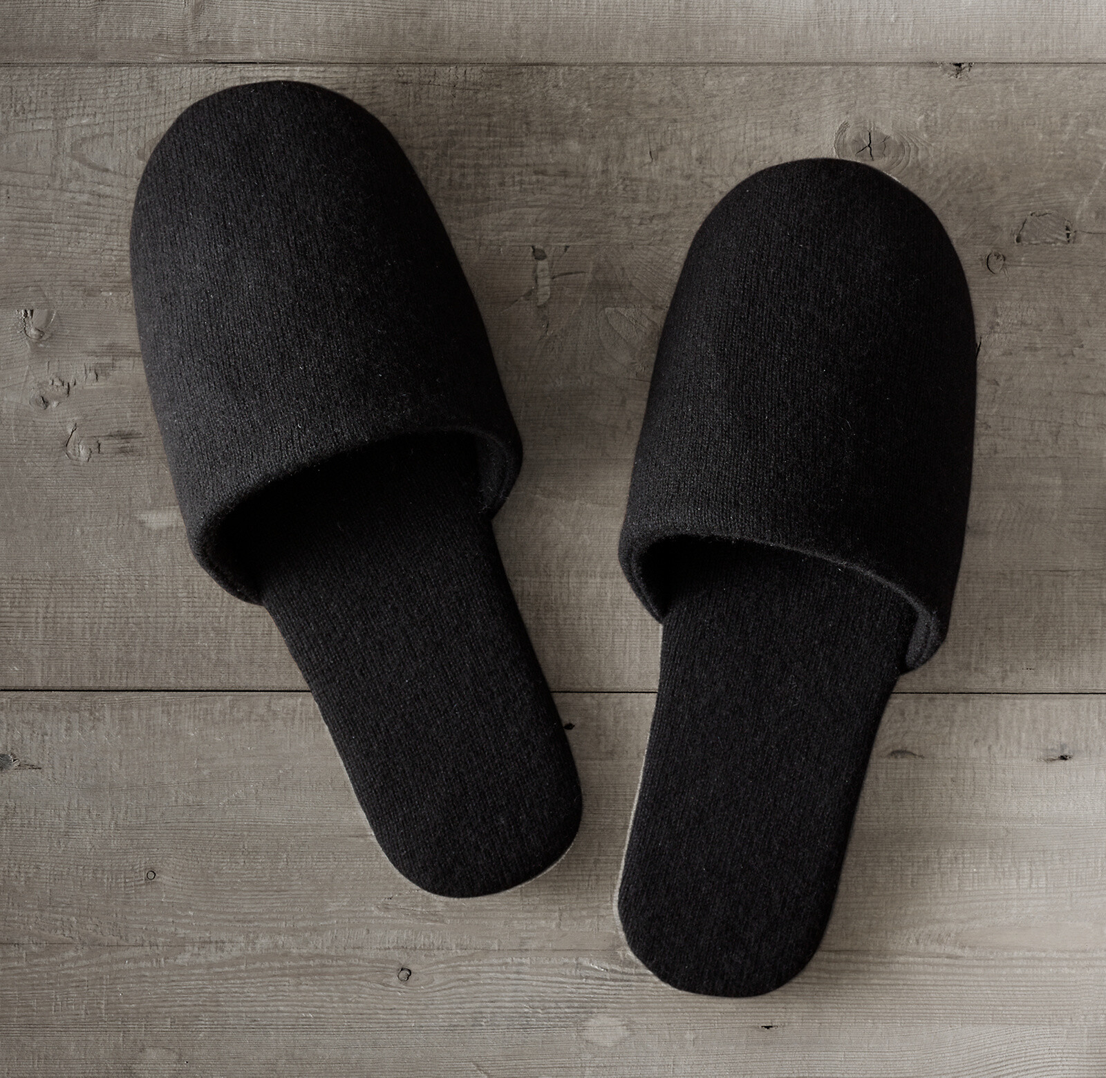 Restoration Hardware Unisex Cashmere Scuff Slippers Charcoal Sz XS(5-6) New