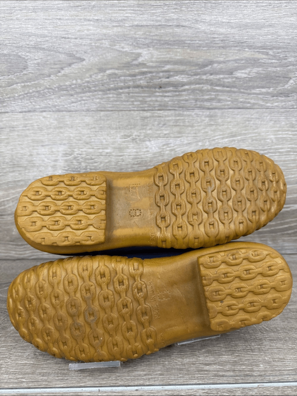 L.L. Bean Maine Hunting Shoe Women’s Sz 8 Waterproof Tan Leather Navy Moc Boots