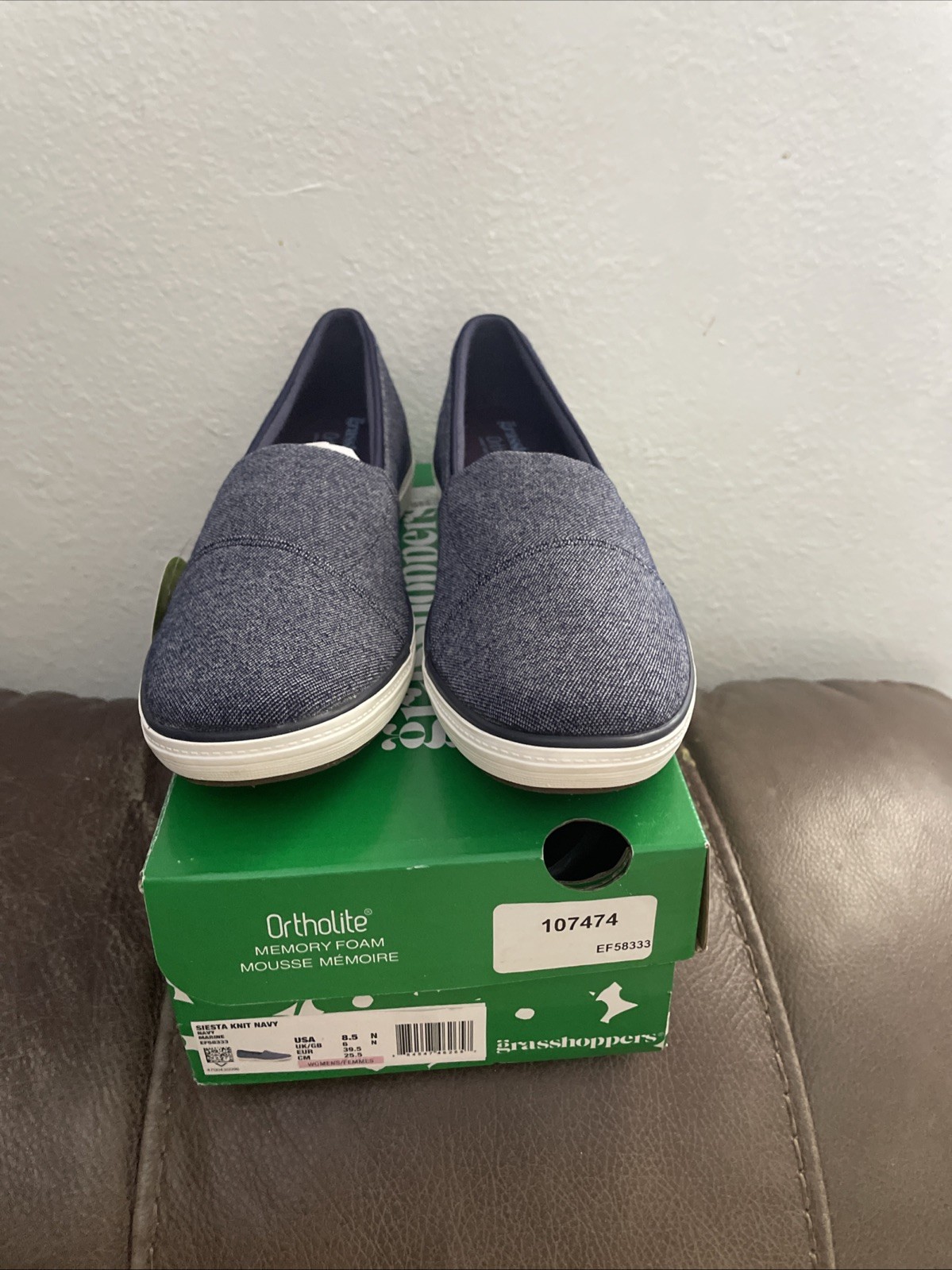 Grasshopper Siesta Nick Navy Slip On Size 8.5 New With Box