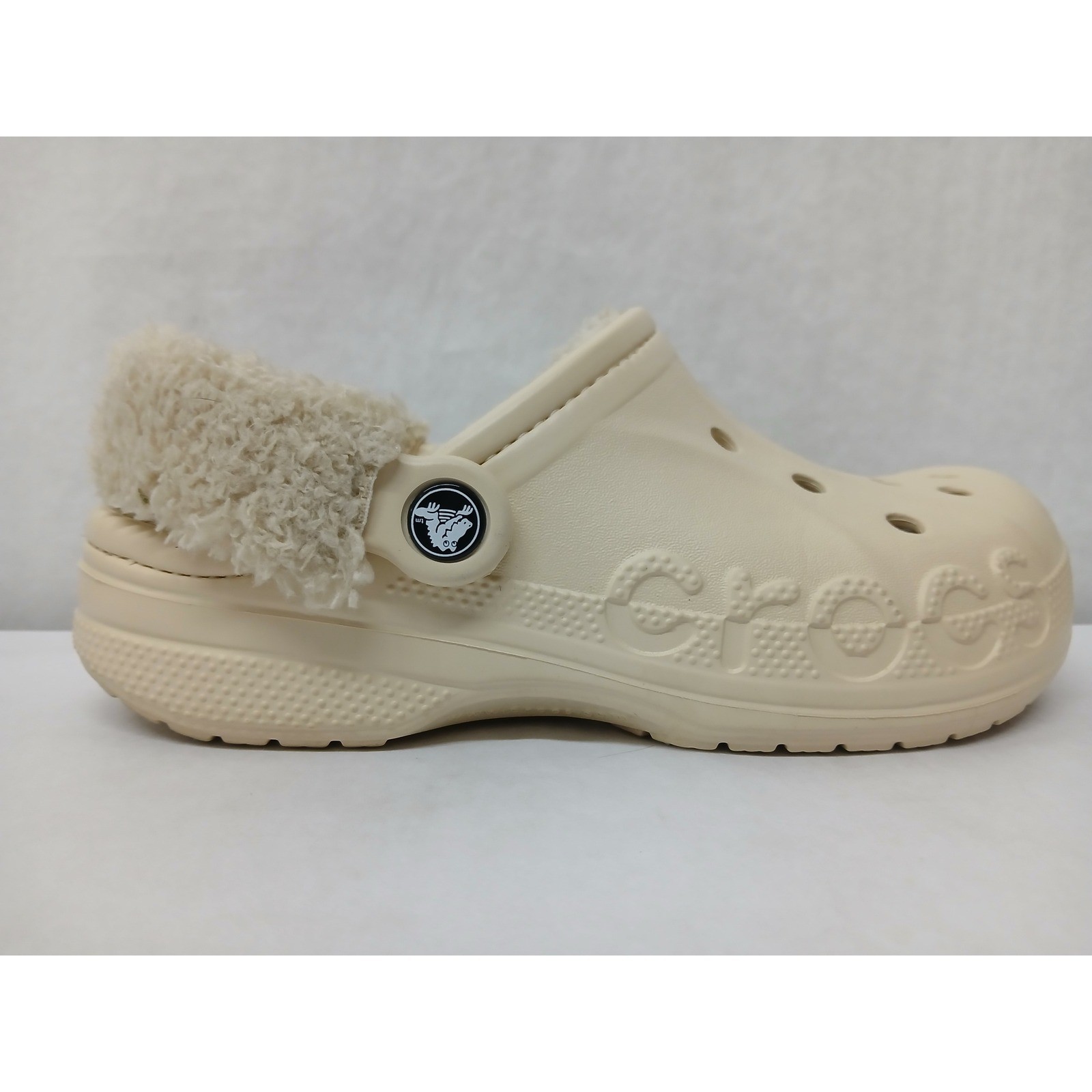 Crocs Women’s Adult Baya Lined Fuzz Strap Clogs 206633 Winter White Sz 7