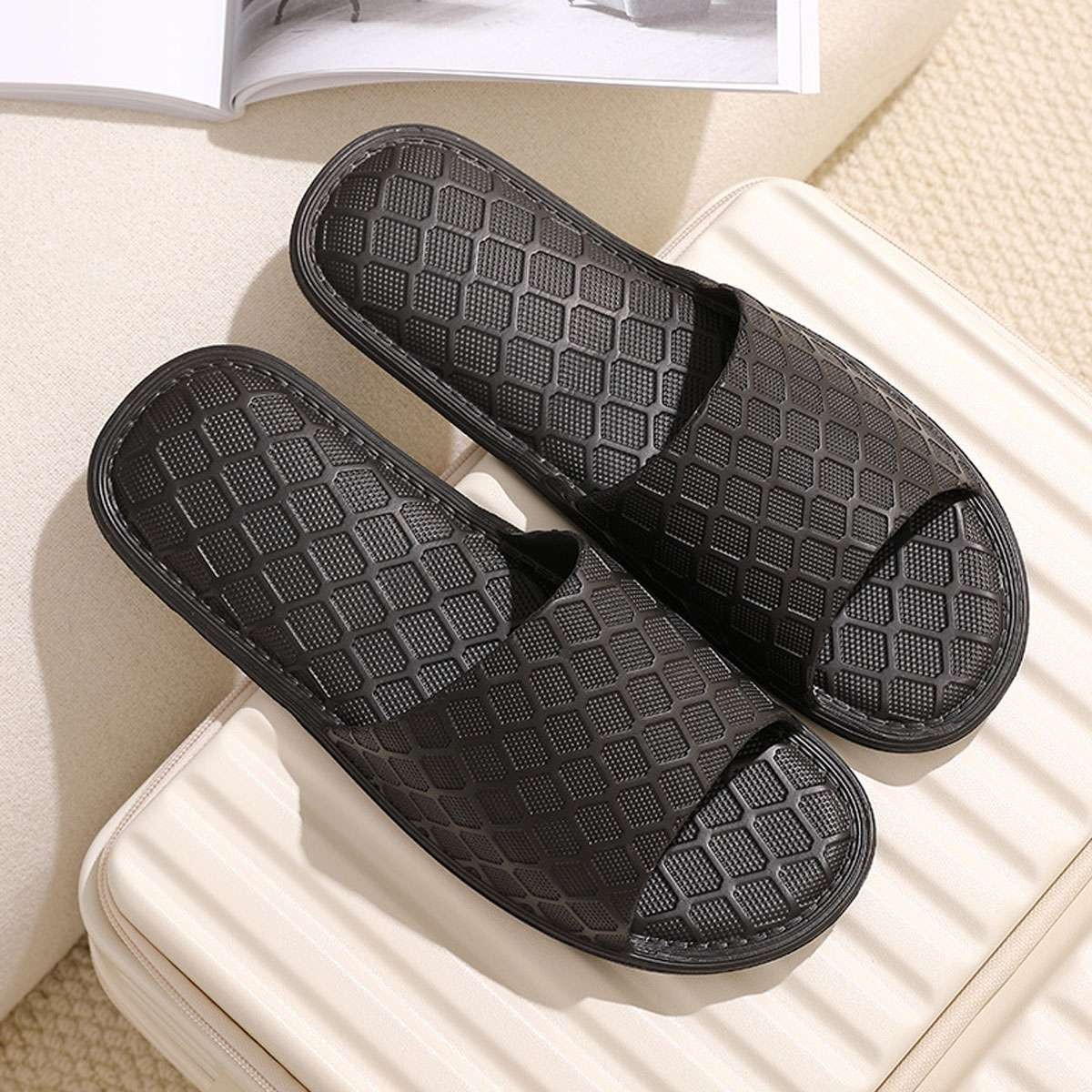 Womens Men Non-Slip Slides Shower Slippers House Sandals Bathroom Shoes Durable