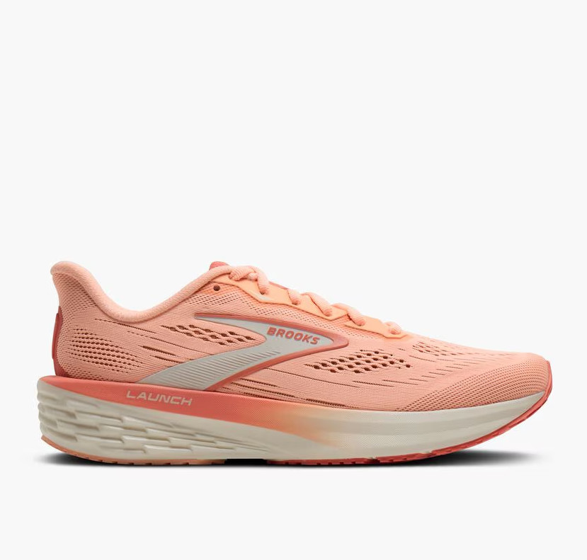 BROOKS Women’s Launch 12 Running Shoes Peach/Coconut/Peach Echo New