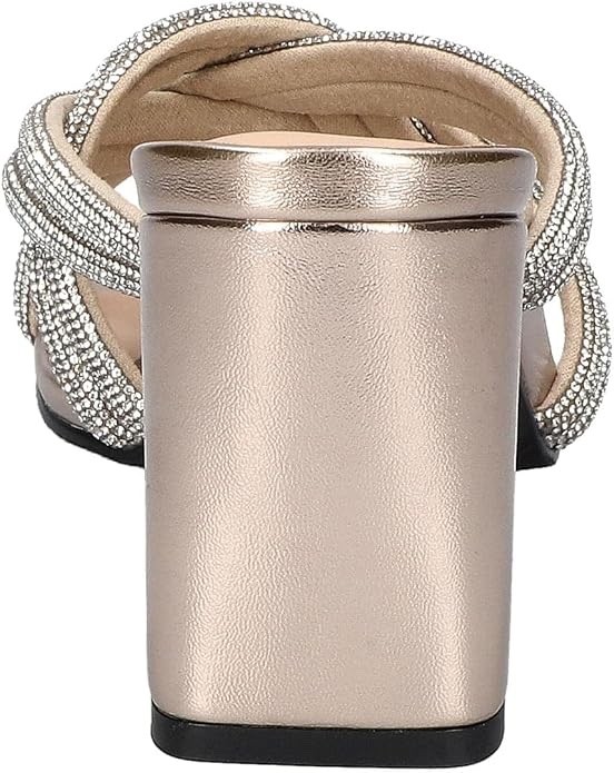 Bella Vita Women’s Carmen Heeled Slip on Sandals – Gold Size US 8.5