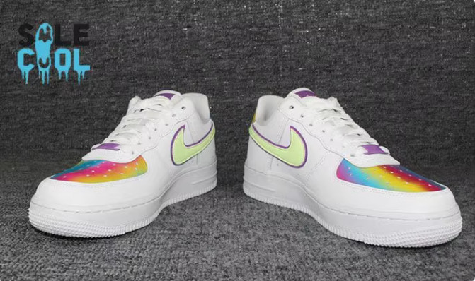 Nike Air Force Easter White Barley Volt Hyper Blue Womens CW0367-100