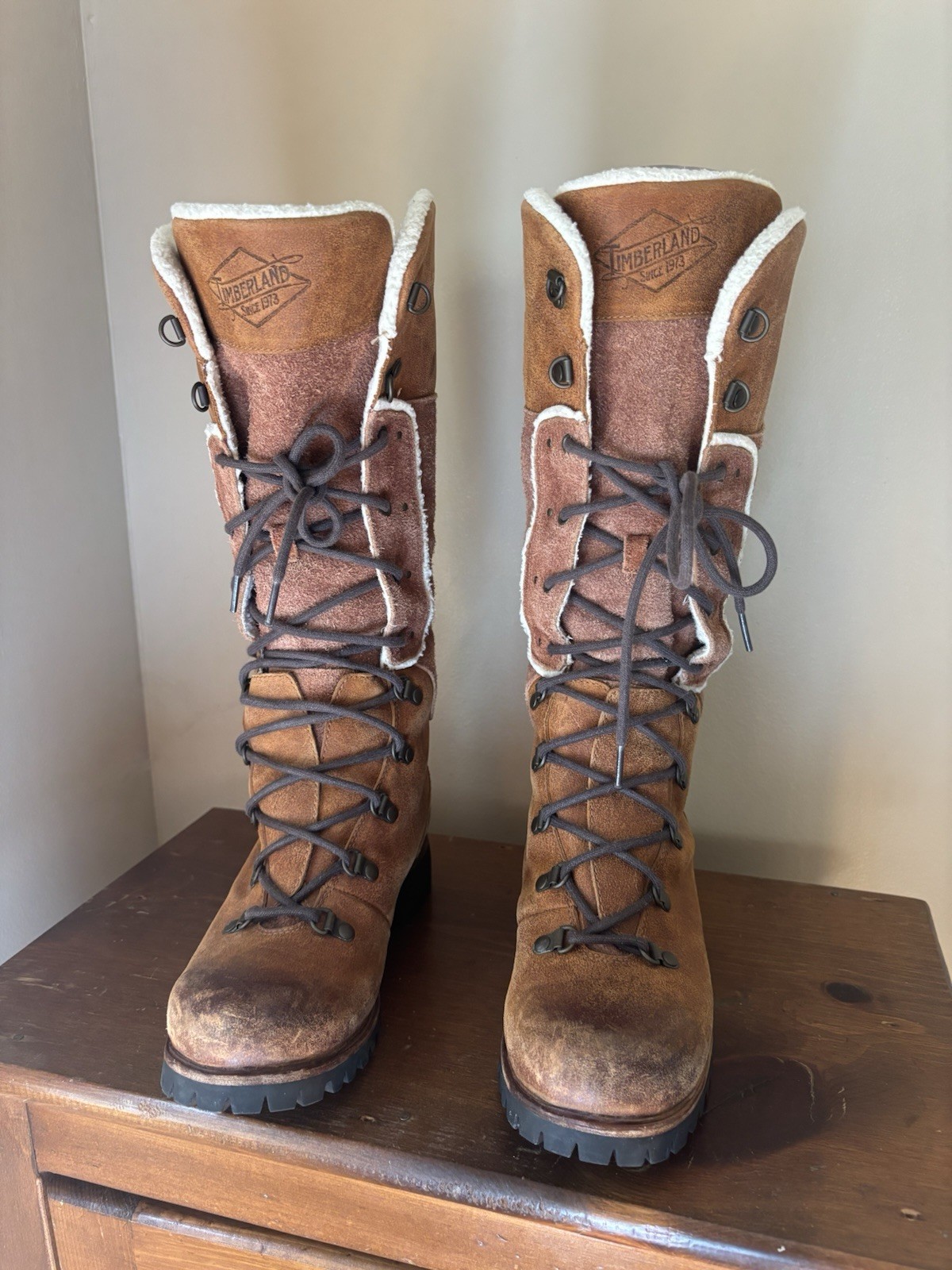 Timberland Women’s Brown Earthkeeper Leather Lace Up Alpine Tall Size 7 Boots