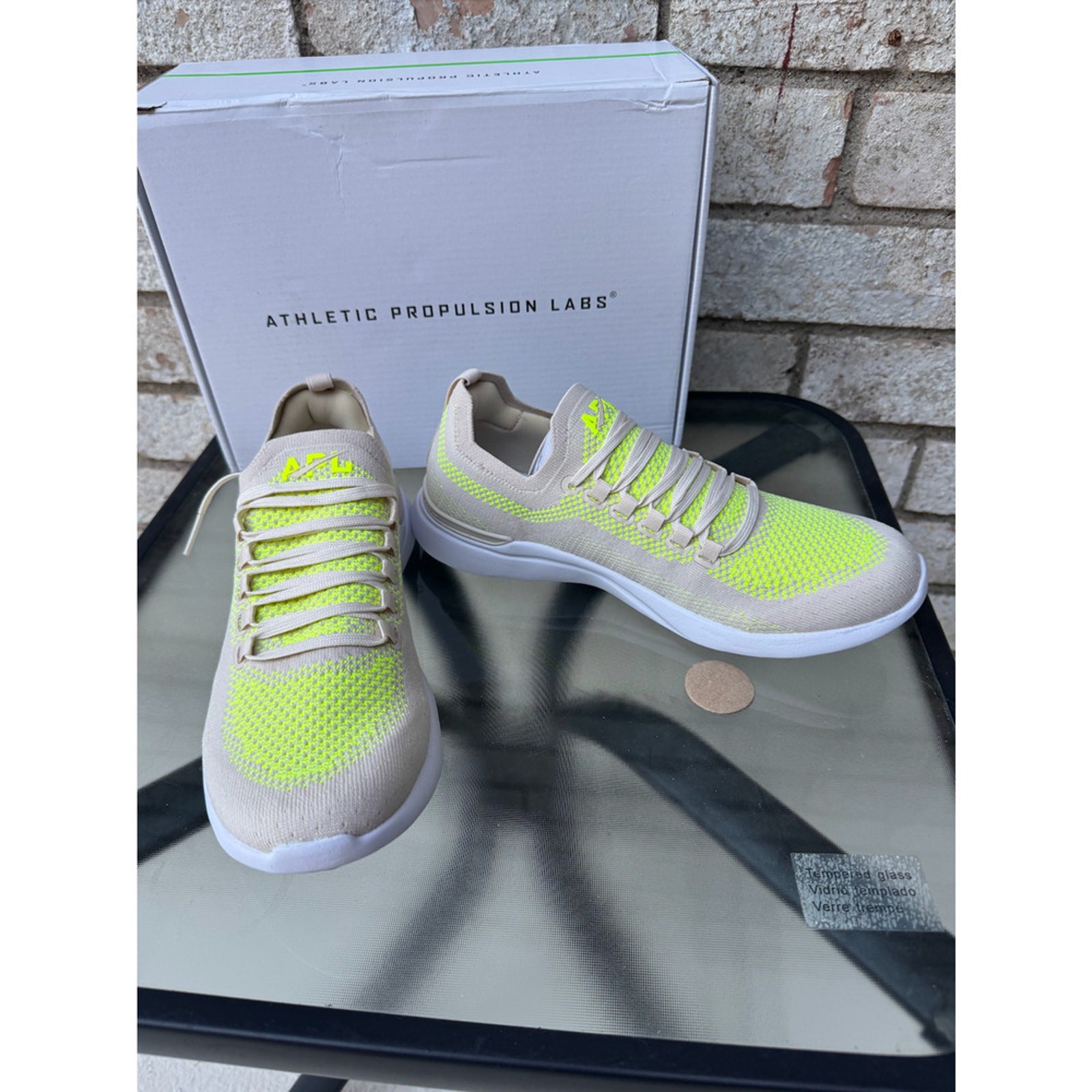 APL Women’s Sneakers Techloom Breeze (Neon Yellow/Beige) Size 8.5