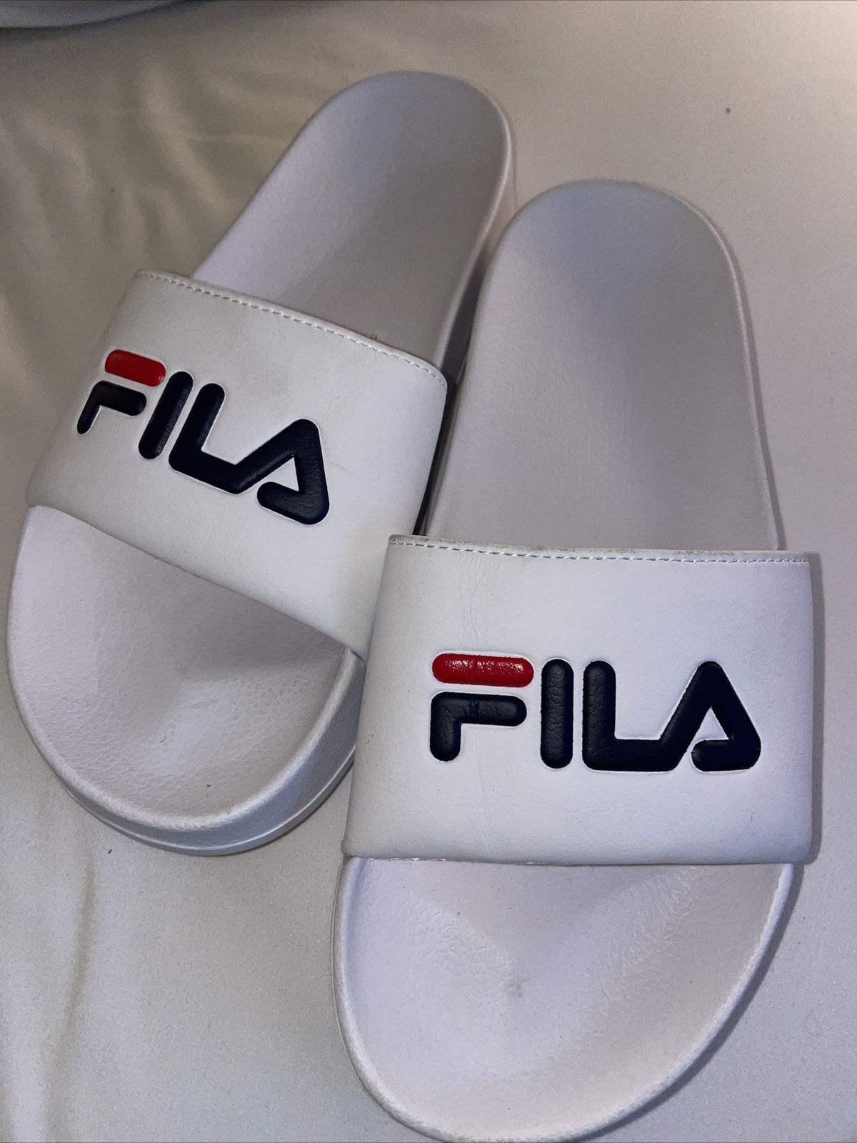 Fila DRIFTER WOMENS SLIDE WHITE/NAVY/RED Size 7 NEW