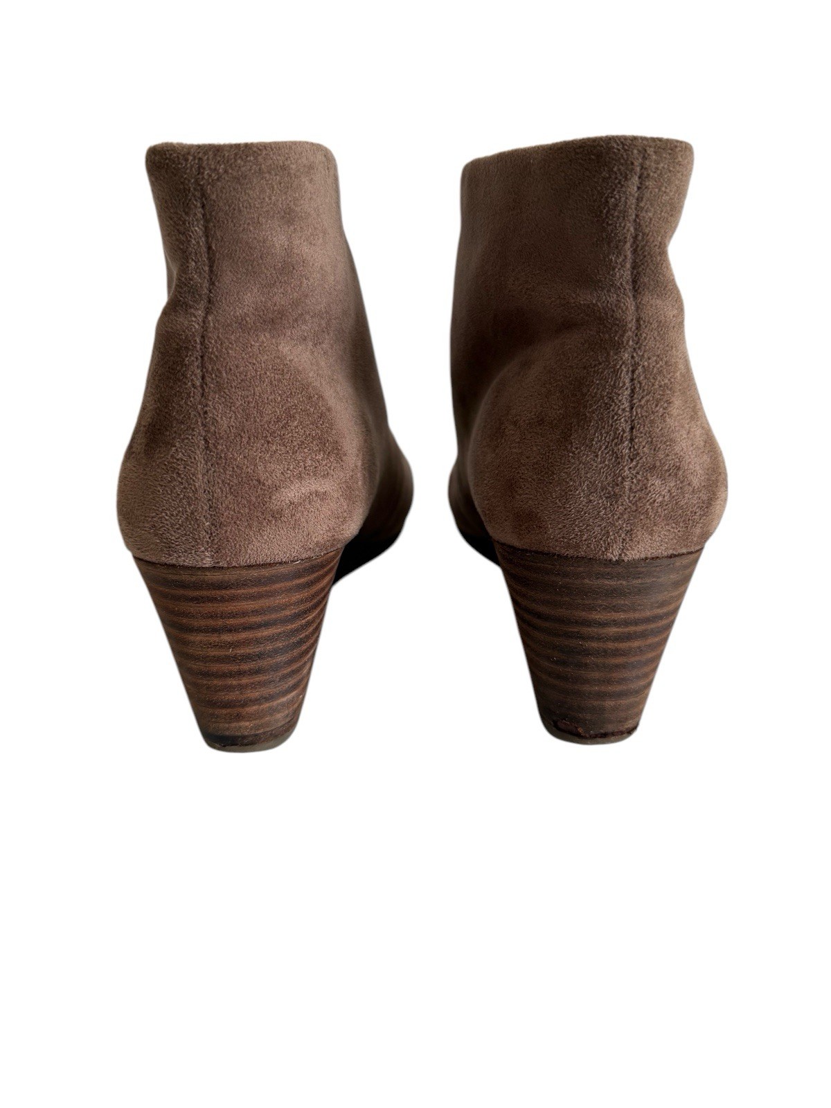 Dr Scholls Wedge Booties Womens 7.5 M Dakota Ankle Wedge Boots Brown Faux Suede