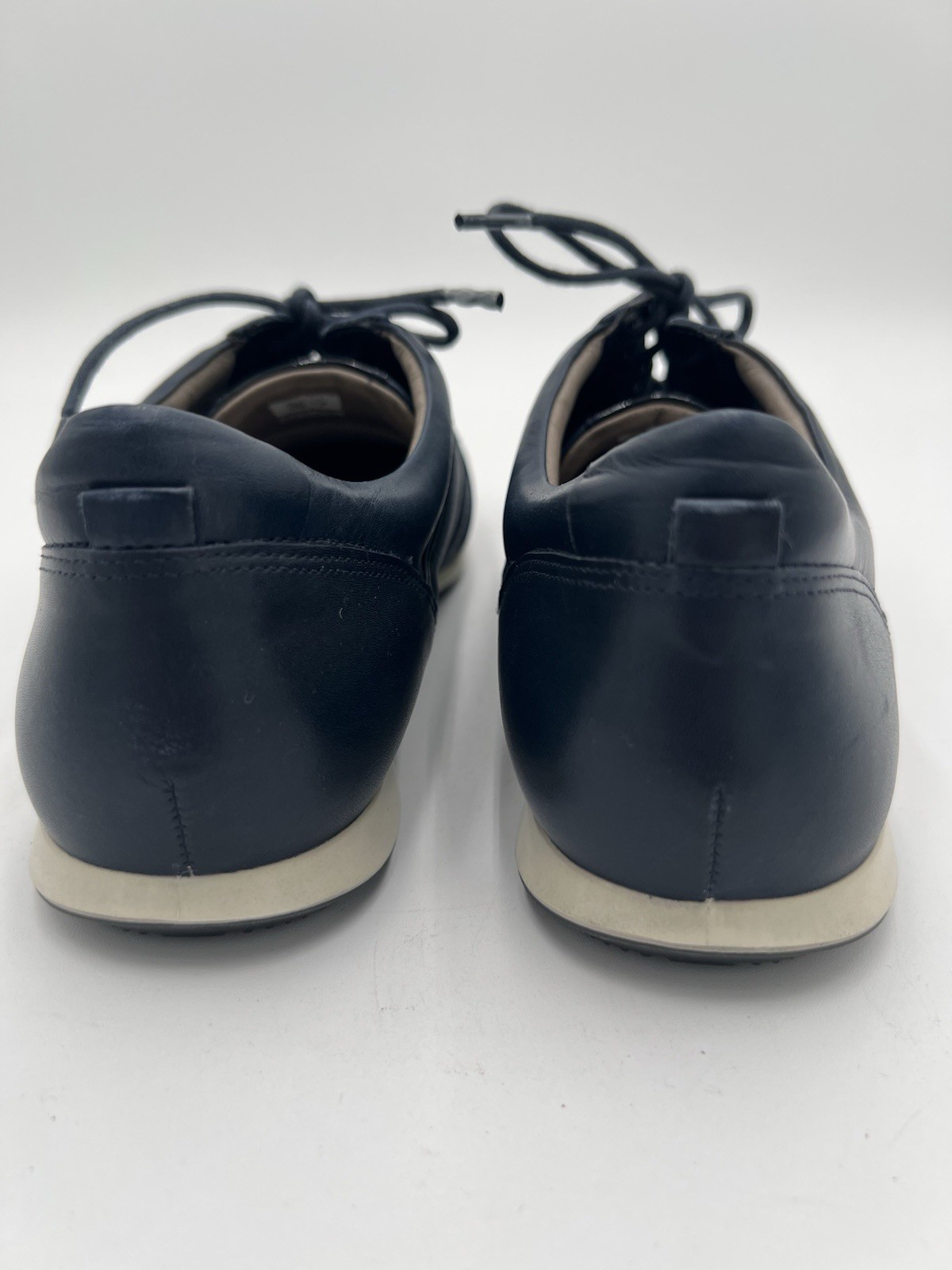 Ecco Touch Navy Leather Sneakers Women 40 US 9-9.5 Lace Up Comfort Walking Shoes