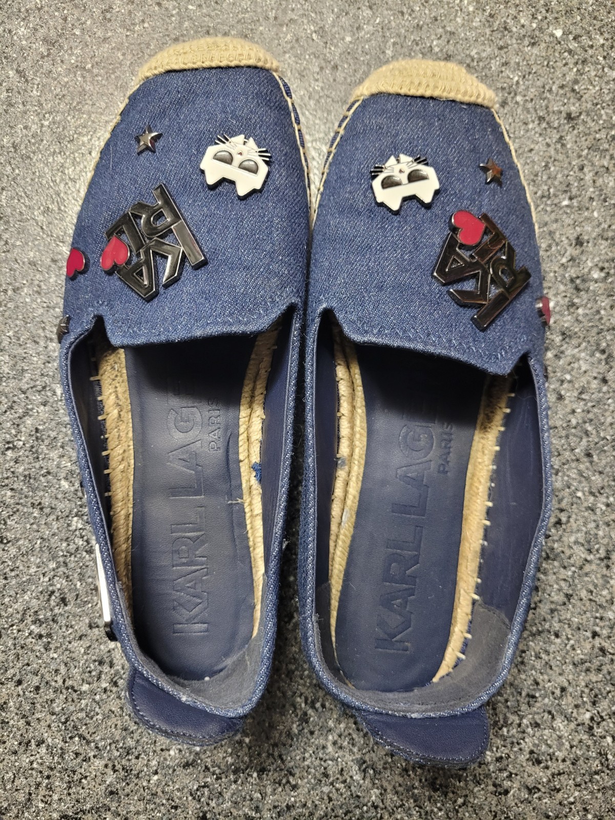 Karl Lagerfeld Paris Malvie Denim Espadrilles Size 7