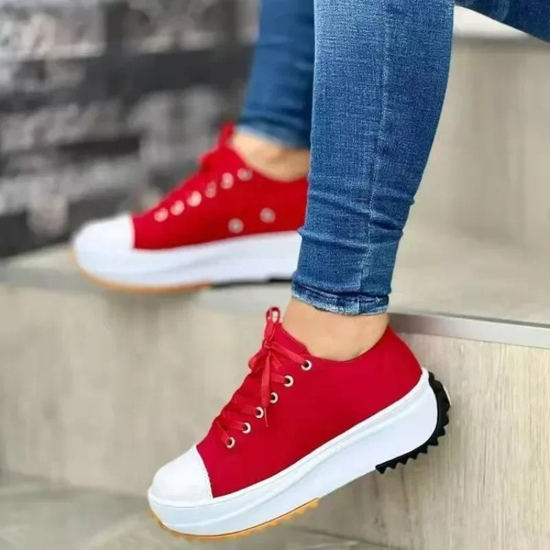 Summer New Women Fashion Casual Shoes Plus Size 42 Woman Platform Canvas