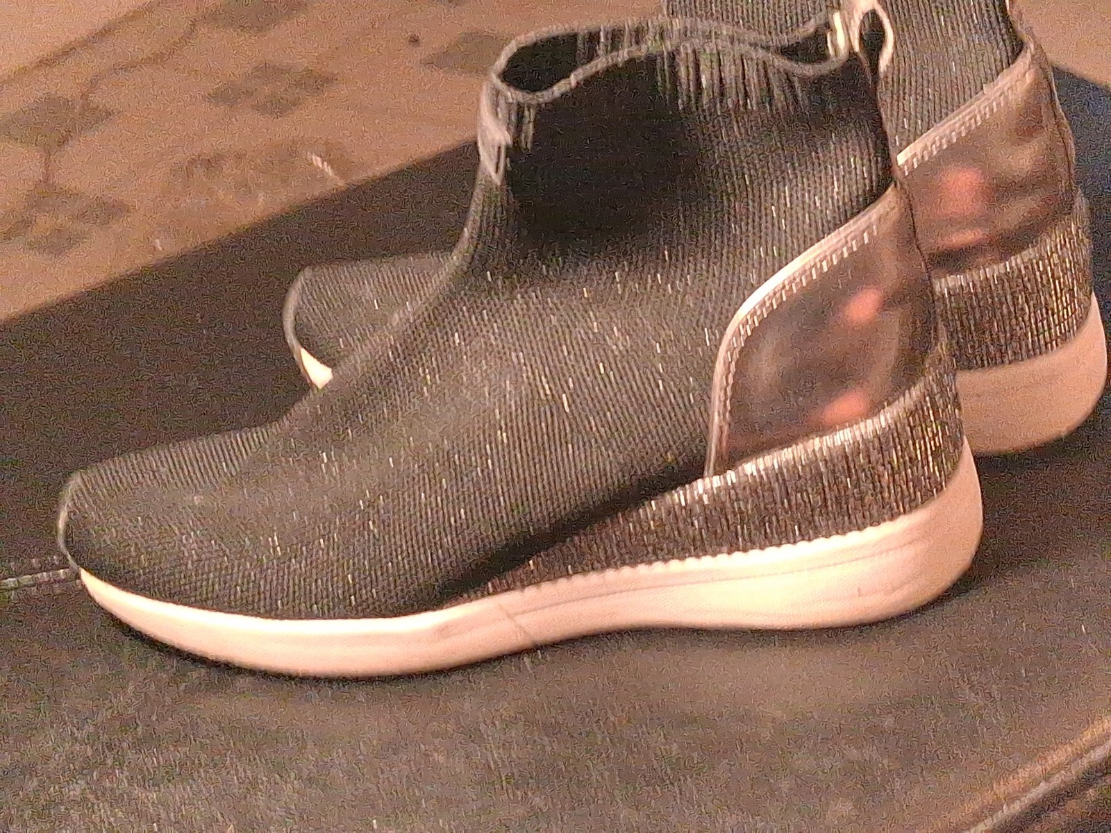 Michael Kors Skyler Black Knit Sock Wedge Ankle Boots Logo Accent Women’s 6