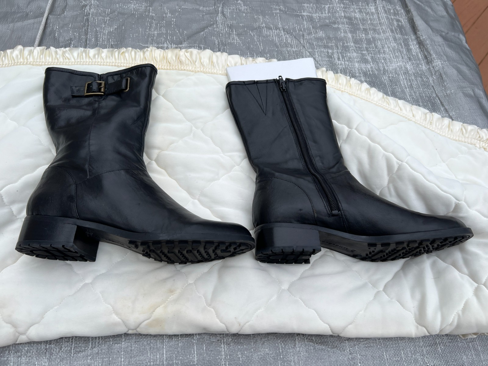 Womens Easy Spirit Black Izonas Buckle Boots Size 71/2 M 11″ NICE LOOK!
