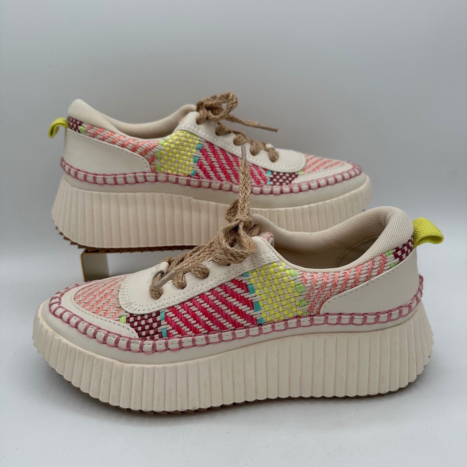 DOLCE VITA Daran Stitch Chunky Platform Wedge Sneaker Beige/Pink/Multicolor | 8