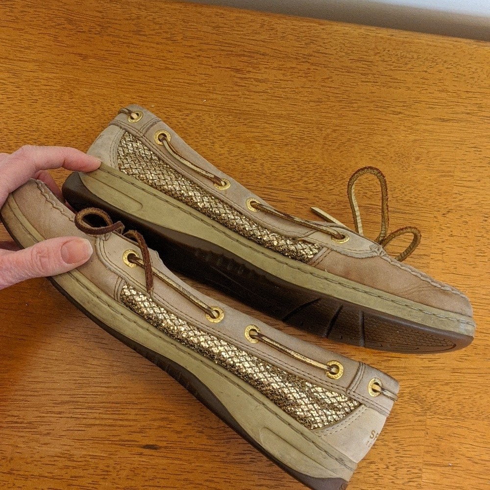 Sparkly Sperry Topsiders Boat Shoes Size 7