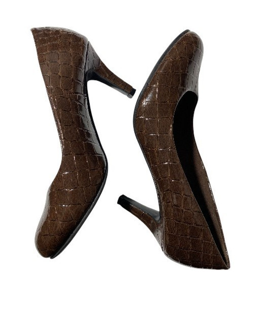 Comfort Plus by Predictions Croc Embossed 2.75 in heels SZ 5 EXCELLENT COND!