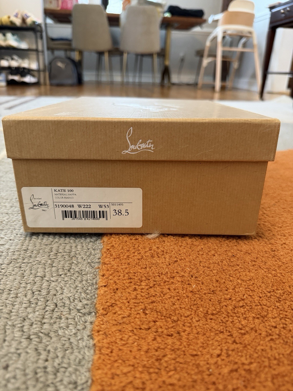 Christian Louboutin Kate 100 Women’s Leather Pump Blanco Sz 38.5