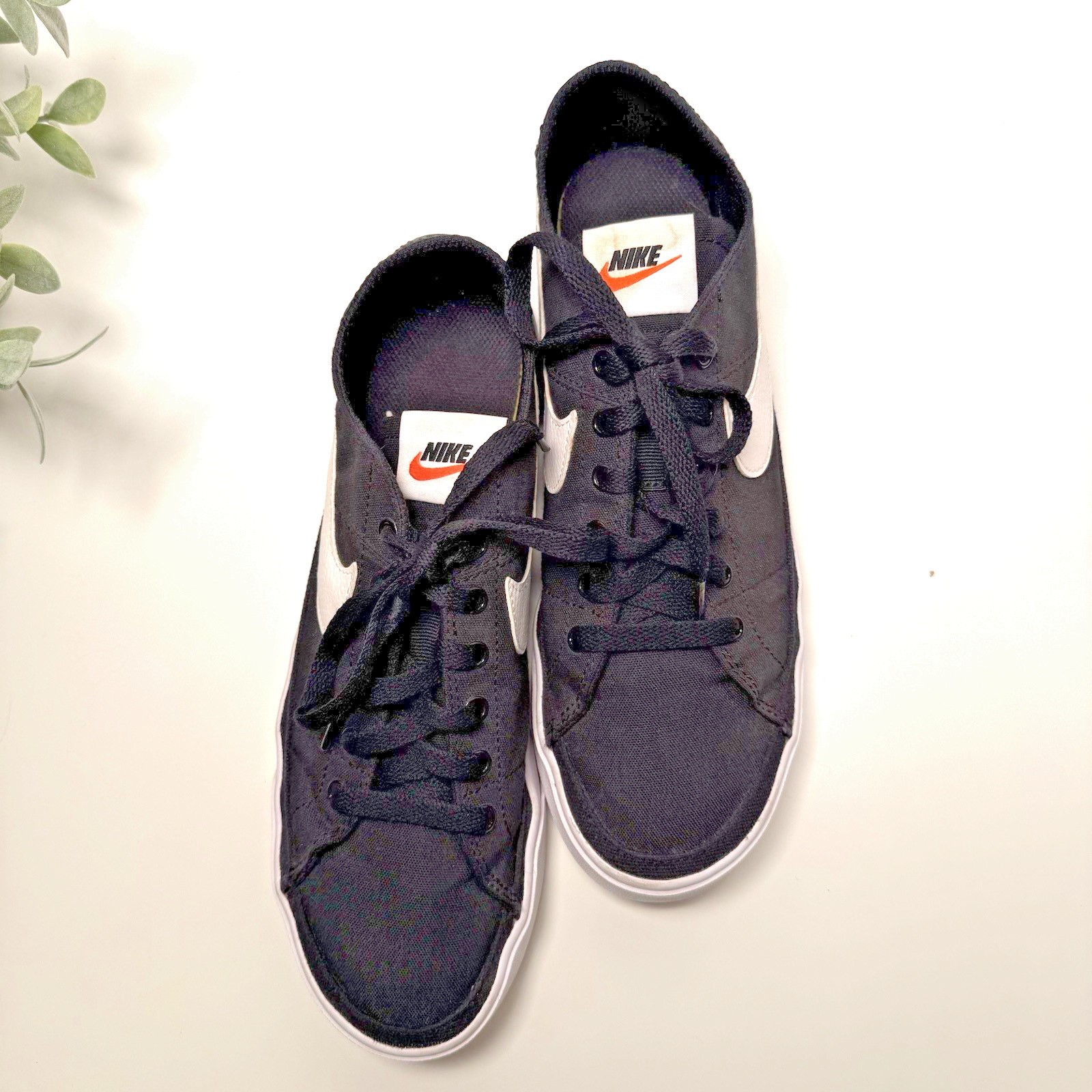 Nike Court Legacy Canvas Black & White Sneakers Shoes Womens Size 11 Streetwear