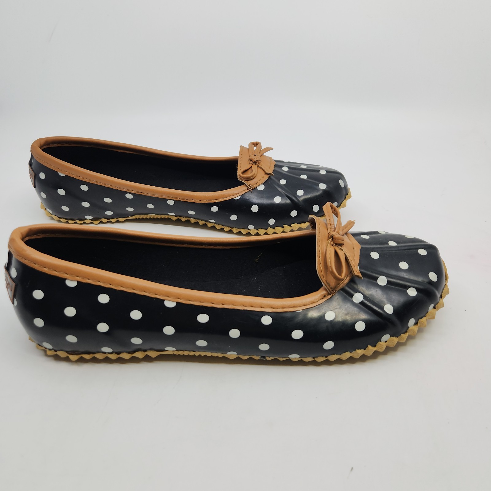 London Fog Womens Navy Webster Water-Resistant Shoes Size 8M Ballet Rain Flats