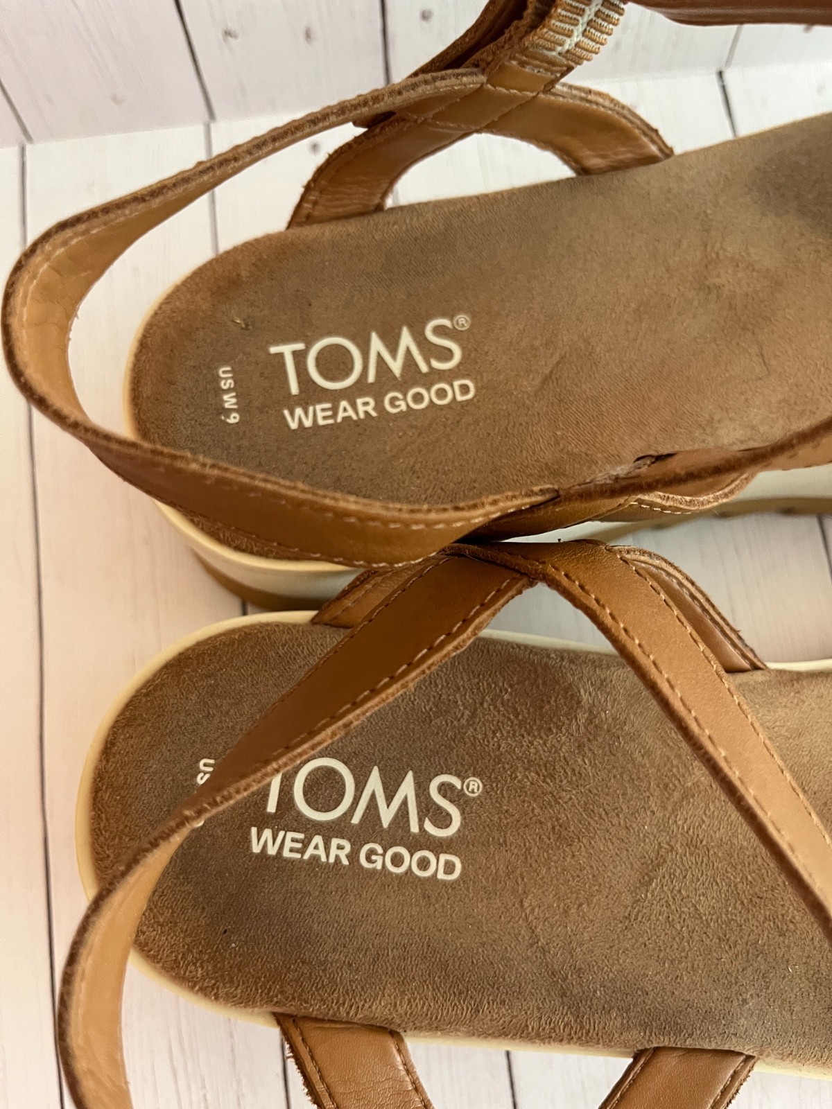 Tom’s Diana Wedge Sandal in Brown Leather Suede and Custom CloudBond Foam Insole