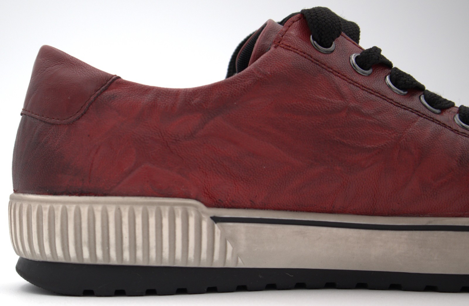 Remonte Maditta 00 Leather Sneakers Red EU 37 US 6–6.5 Women Lace-Up Side Zip