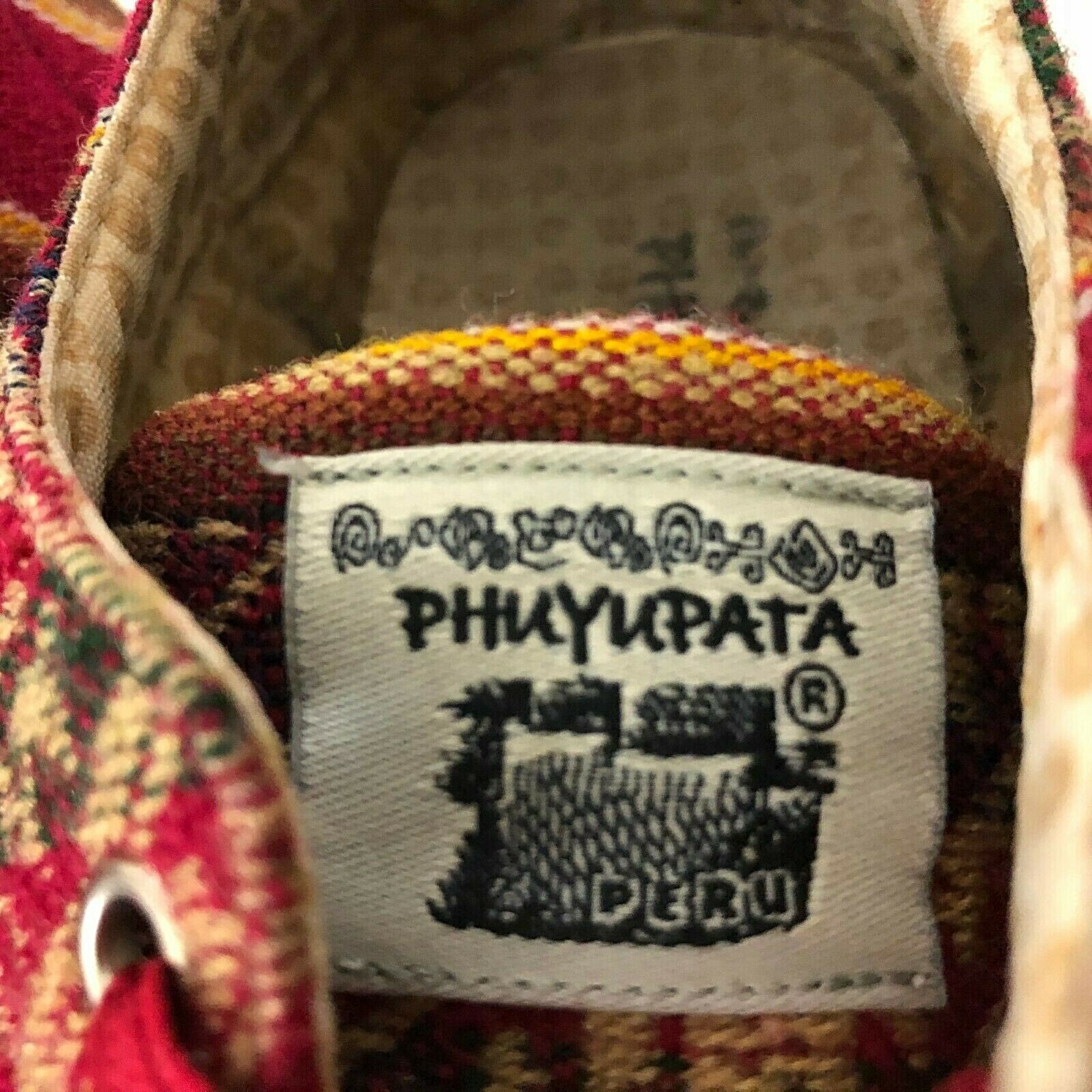 Phuyupata Peruvian Unisex Shoes Red Brown Aztec Andean Print Womens 7 Mens 5