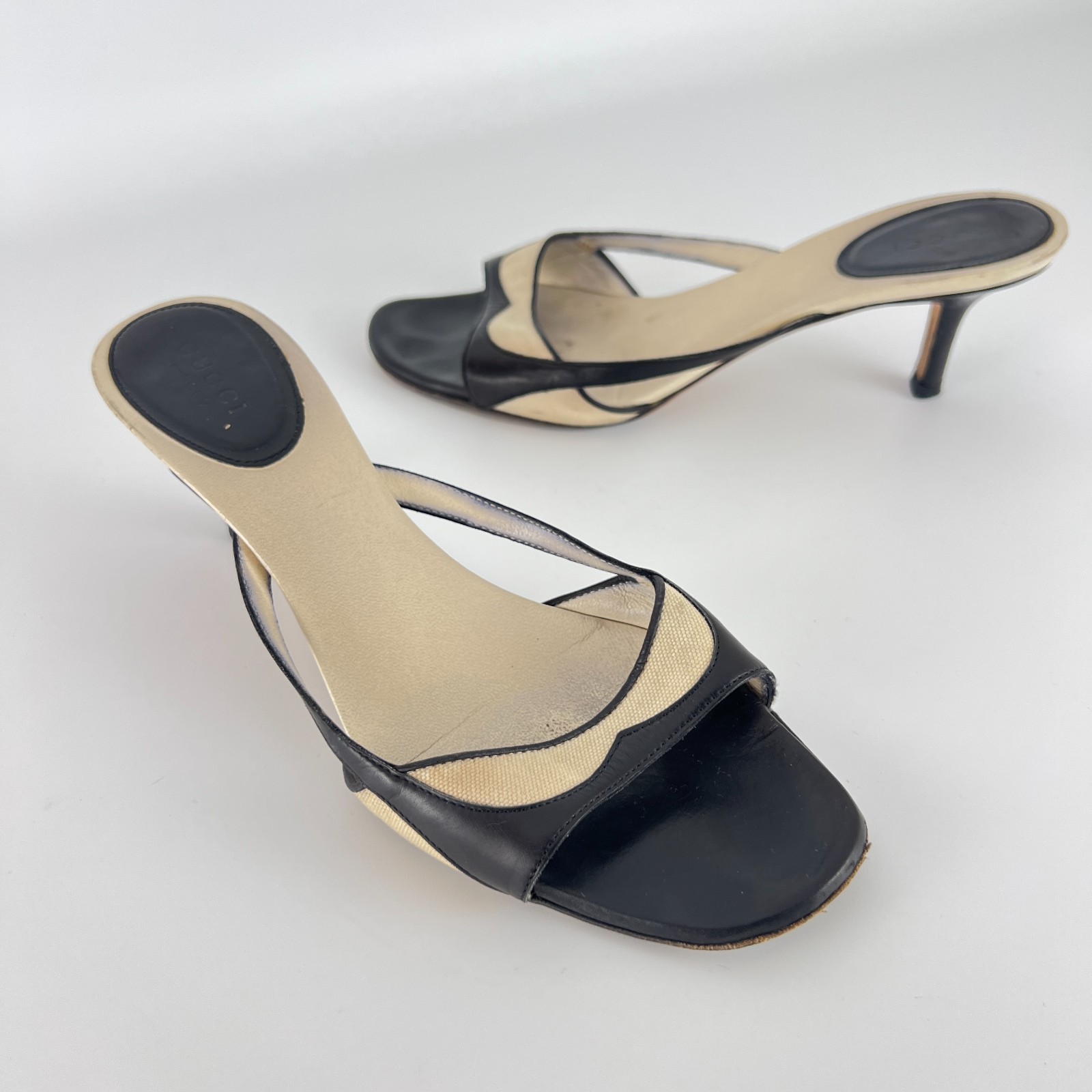 Gucci | Auth Tom Ford Era Vintage Black Leather Sandal Slide Mules (37)