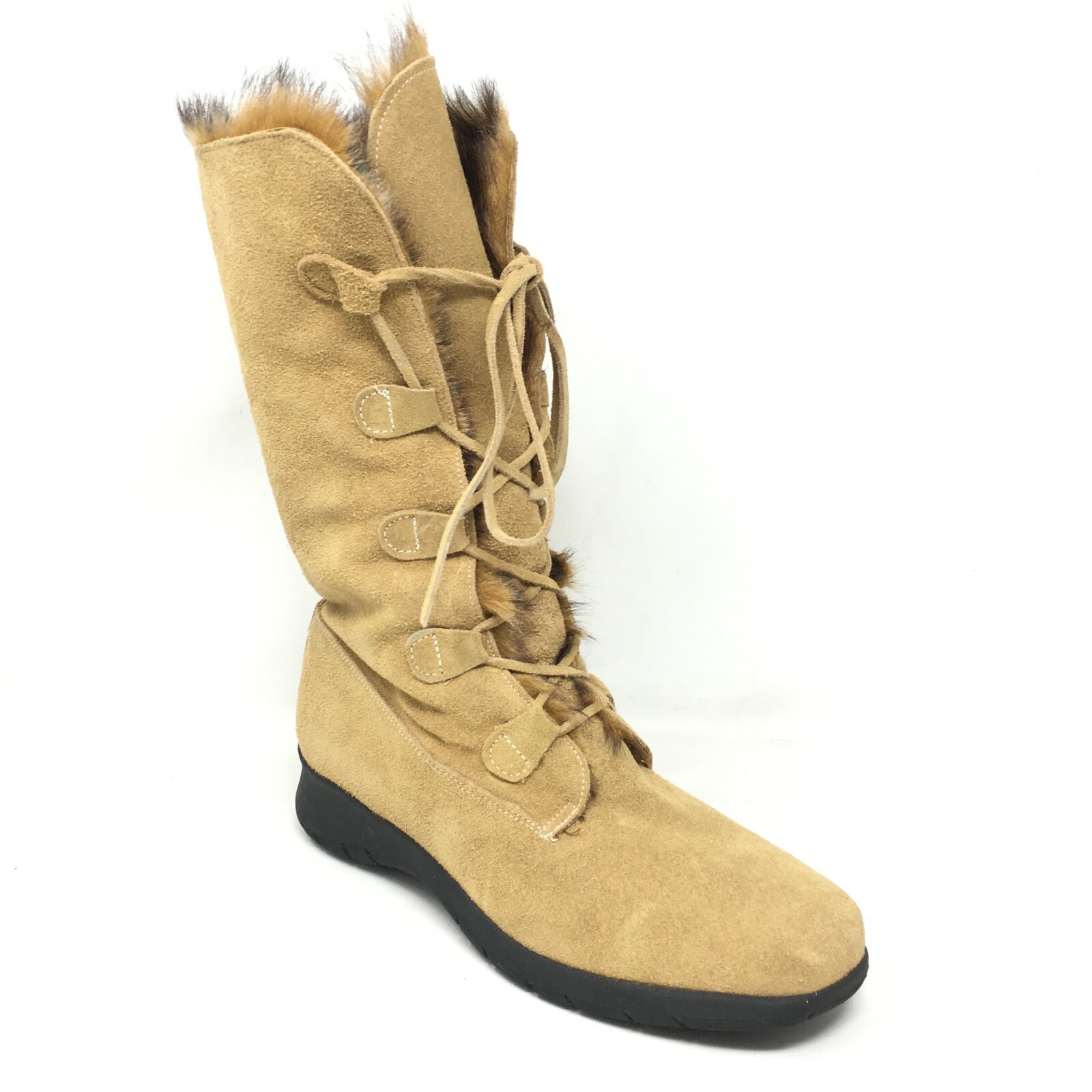 Women’s NEW Maxine of Canada Winter Boots Shoes Size 9 Brown Genuine Fox Fur