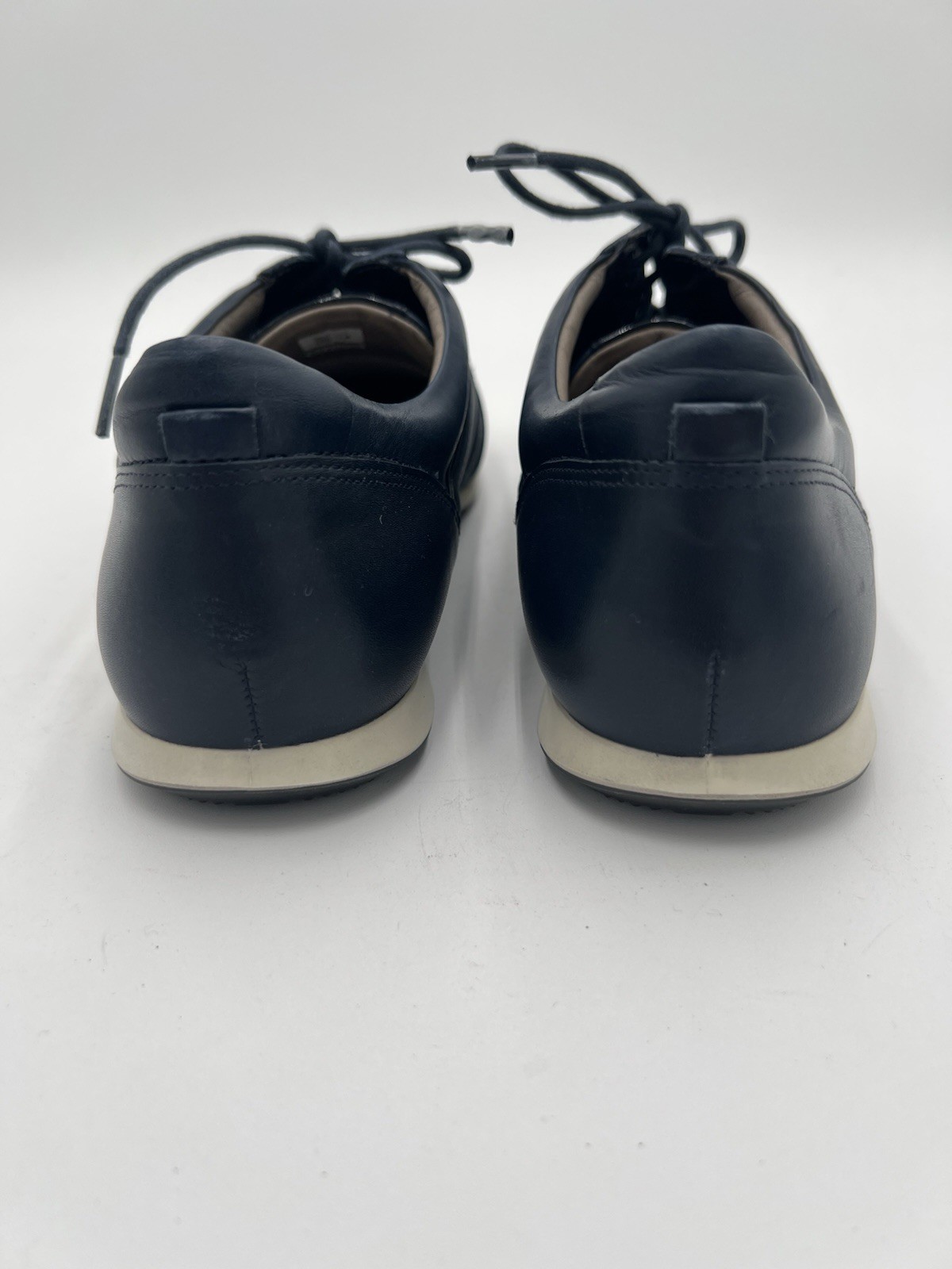 Ecco Touch Navy Leather Sneakers Women 40 US 9-9.5 Lace Up Comfort Walking Shoes