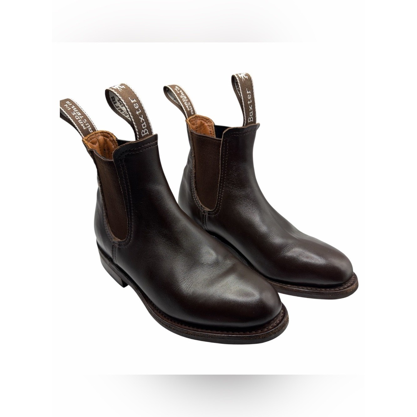 BAXTER Made in Australia Brown Leather Pony Rider Boots Size US/AU 6 UK 4