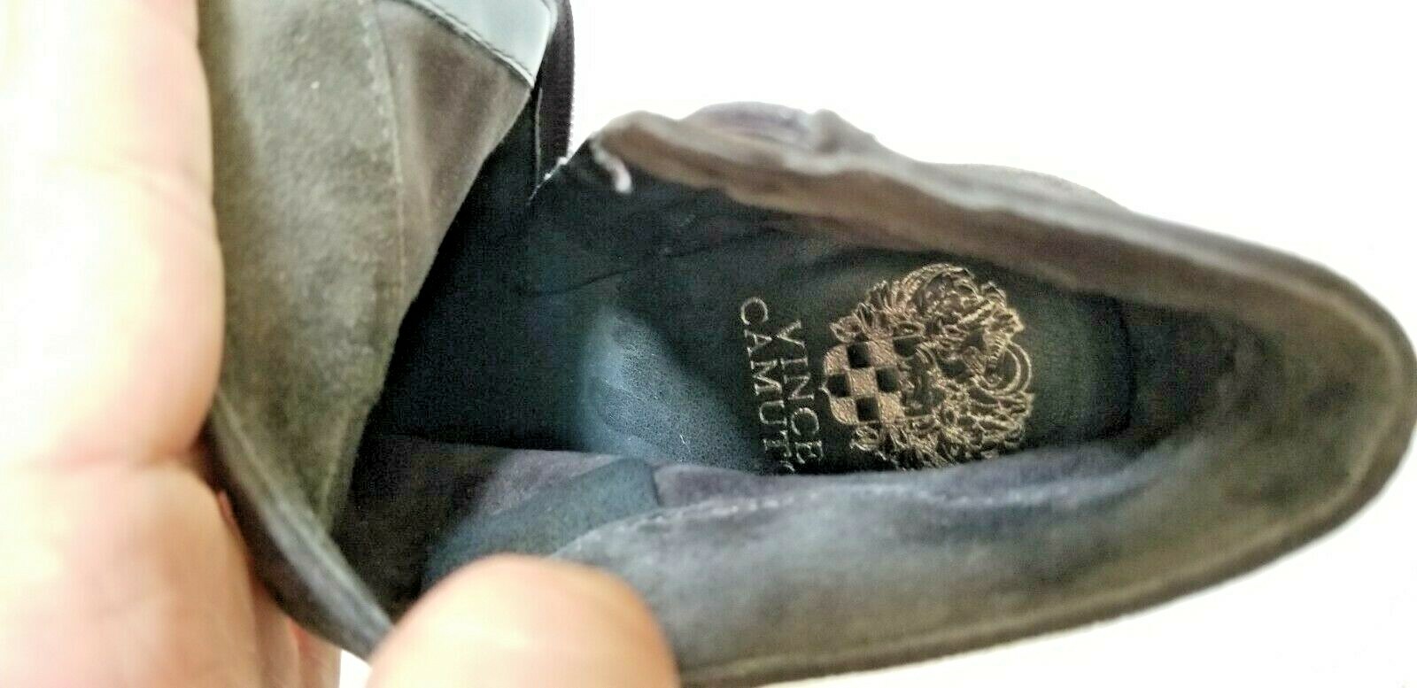 Vince Camuto 8.5W Charlotte BROWN Soft Suede Dress Ankle Boot 3.25″ Heel Zip Up