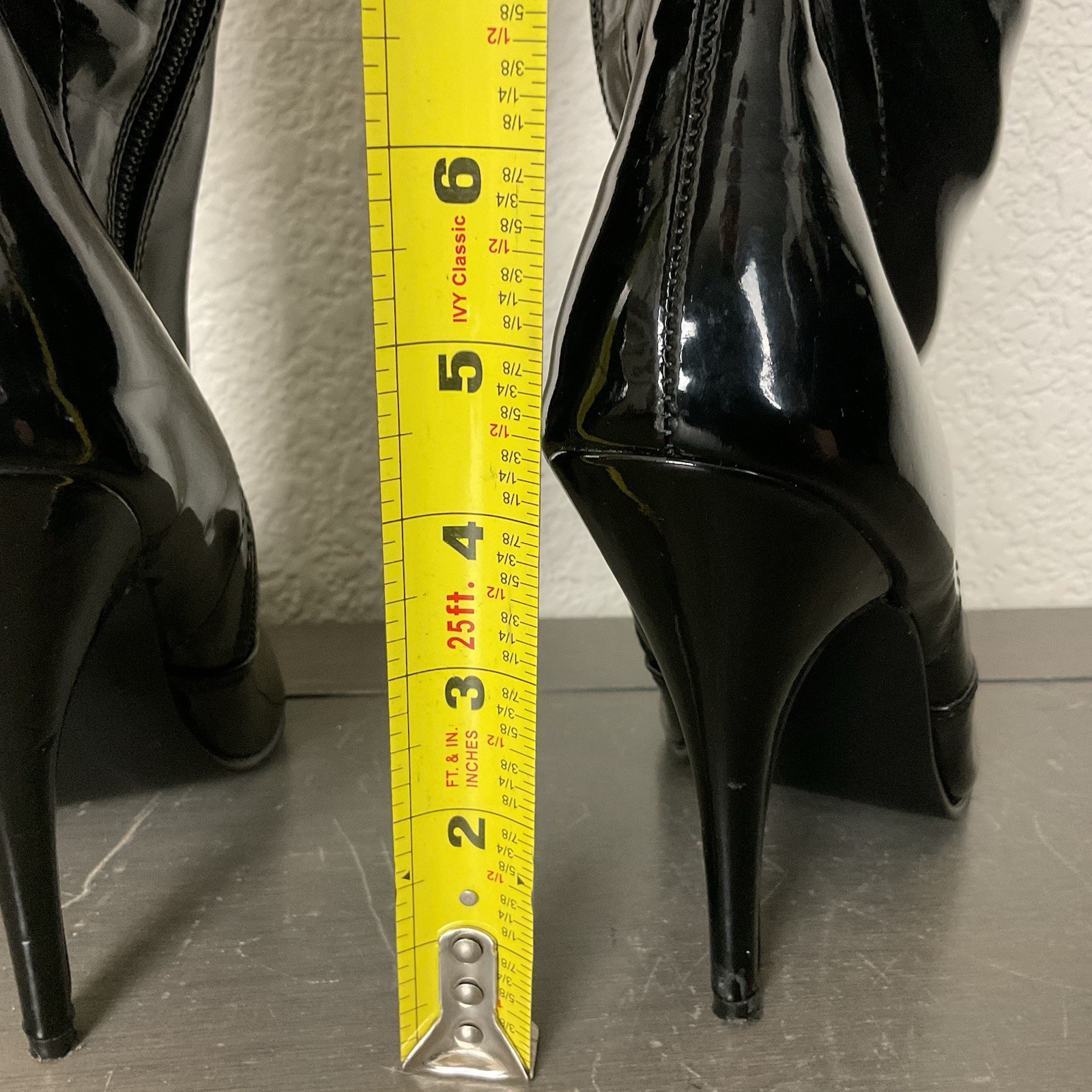 Pleaser Women’s Seduce-3010 Black Patent Thigh High Boots 5″ Stiletto Heel Sz 8